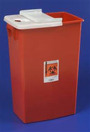 Sharps Container, SharpSafety 1-Piece 26 H X 18-1/4 W X 12-3/4 D Inch 18 Gallon Red Hinged Lid, 8991 - Case of 5