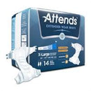 Attends Extended Wear Adult Brief, Tab Closure X-Large Disposable Heavy Absorbency, DDEW40 - Pack of 14