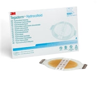 Tegaderm Hydrocolloid Dressing, 4" X 4 3/4" Oval, Sterile, 3M 90001