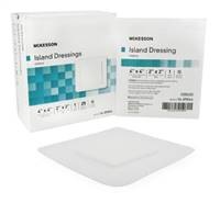 Adhesive Dressing, McKesson, 4 X 4 Inch Polypropylene / Rayon Square White Sterile, 16-89044 - Case of 100
