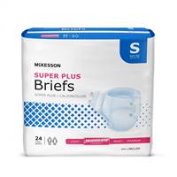 McKesson Super Plus Adult Brief Tab Closure Small Disposable Moderate Absorbency, BRCLSM - CASE OF 96