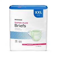 McKesson Super Plus Adult Brief Tab Closure 2X-Large Disposable Moderate Absorbency, BRCLXXL - Pack of 12