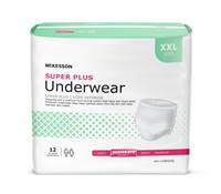 McKesson Super Plus Adult Underwear Pull On 2X-Large Disposable Moderate Absorbency, UWGXXL - Case of 48