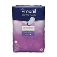 Prevail Curve Bladder Control Pad 14 Inch Length Light Absorbency Polymer One Size Fits Most Female Disposable, PBC-923 - Pack of 27