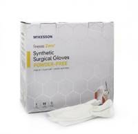 McKesson Finessis Zero Surgical Glove Size 6 Sterile Flexylon Synthetic Standard Cuff Length Micro-Textured White Chemo Tested, 14-92060 - Box of 50