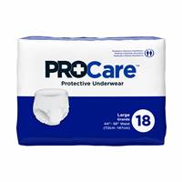 ProCare Adult Underwear Pull On Large Disposable Moderate Absorbency, CRU-513 - Pack of 18