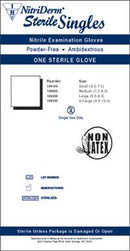 NitriDerm Exam Glove Large Sterile Single Nitrile Standard Cuff Length Textured Fingertips Blue 109300 - Box of 100