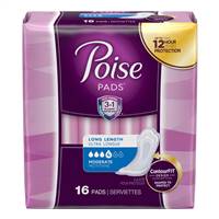 Poise Bladder Control Pad 12.4 Inch Length Moderate Absorbency Polymer Regular Female Disposable, 19566 - Case of 96