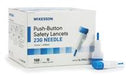 Safety Lancet, McKesson, Fixed Depth Lancet Needle 1.8 mm Depth 23 Gauge Push Button Activated, 16-PBSL23G - Case of 2000