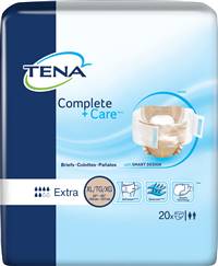 TENA Complete + Care Adult Brief Tab Closure X-Large Disposable Moderate Absorbency, 69981 - Pack of 20