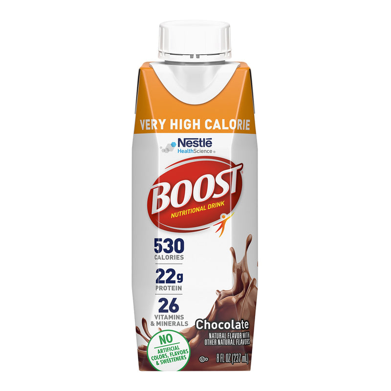 Boost Very High Calorie Chocolate Oral Supplement, 8 oz. Carton, Nestle Healthcare Nutrition 00043900906584, 24 Count
