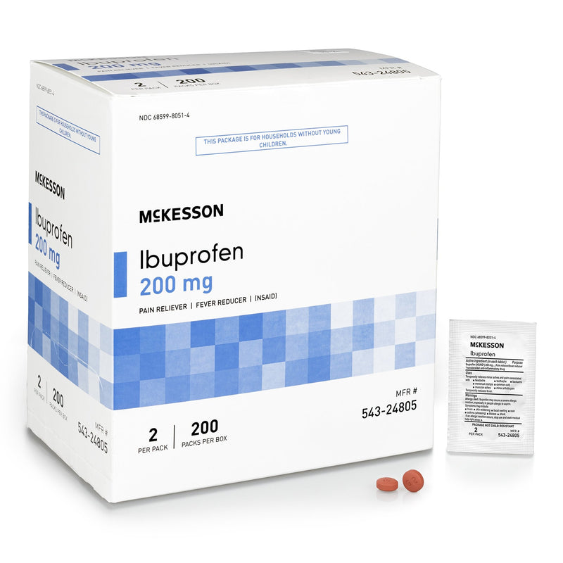 MooreBrand Ibuprofen Pain Relief, McKesson Brand 543-24805, 200 Count