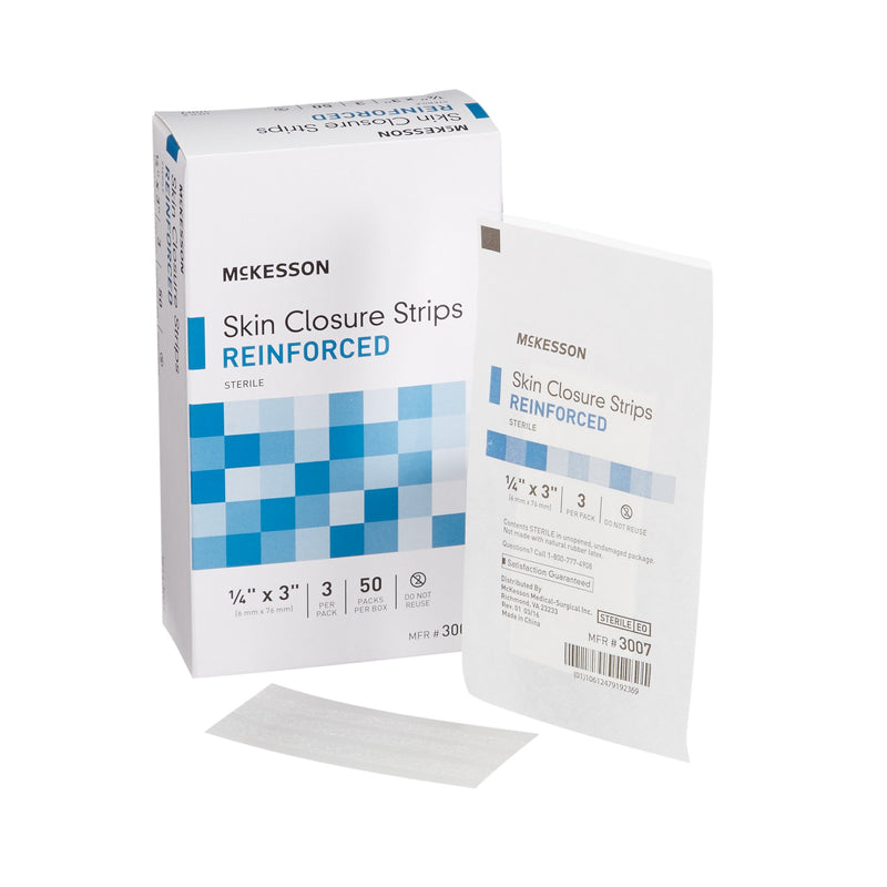McKesson Skin Closure Strip, ¼ X 3 Inch, McKesson Brand 3007, 200 Count