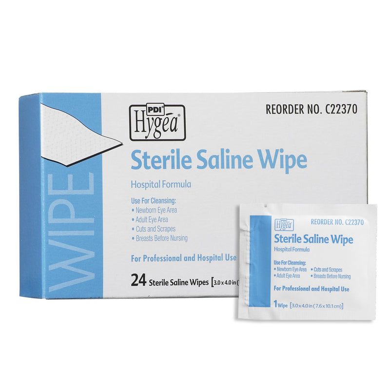 Hygea Unscented Saline Wipe, Individual Packet, Professional Disposables C22370, 1 Count