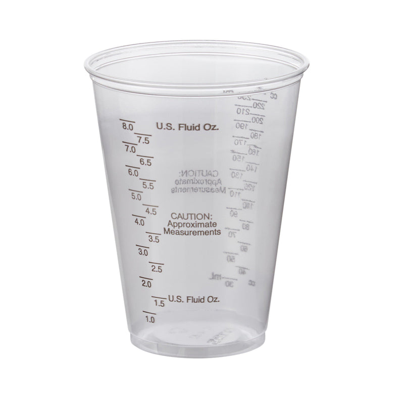 Solo Graduated Drinking Cup, Ultra Clear, 10 oz, Clear Plastic, Disposable, Solo Cup TP10DGM, 50 Count