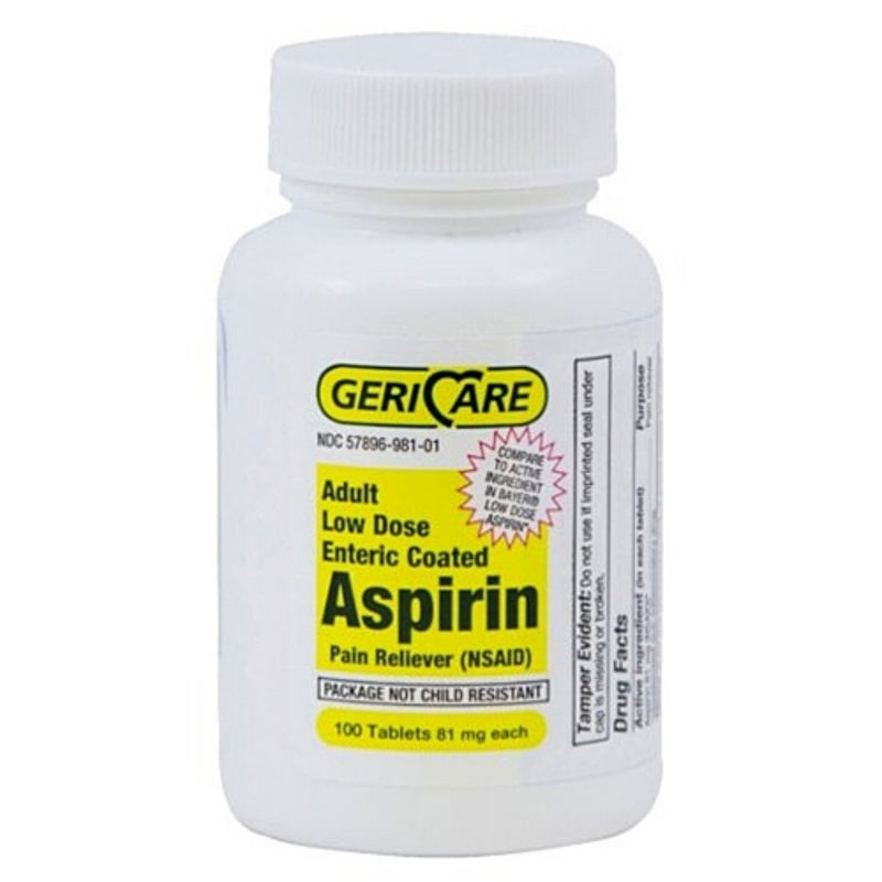 Geri-Care Aspirin Pain Relief, McKesson Brand 981-01-GCP, 12 Count