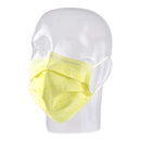 Precept Medical Products Pleated Procedure Mask, Yellow, Aspen Surgical Products 15100, 50 Count