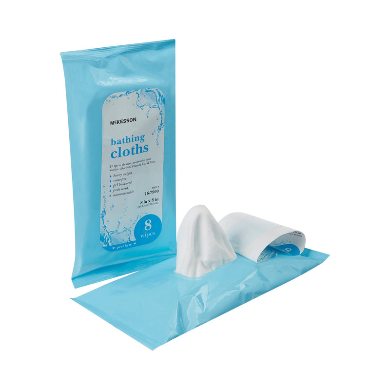 McKesson Scented Rinse-Free Bath Wipe, Soft Pack, McKesson Brand 16-7900, 8 Count