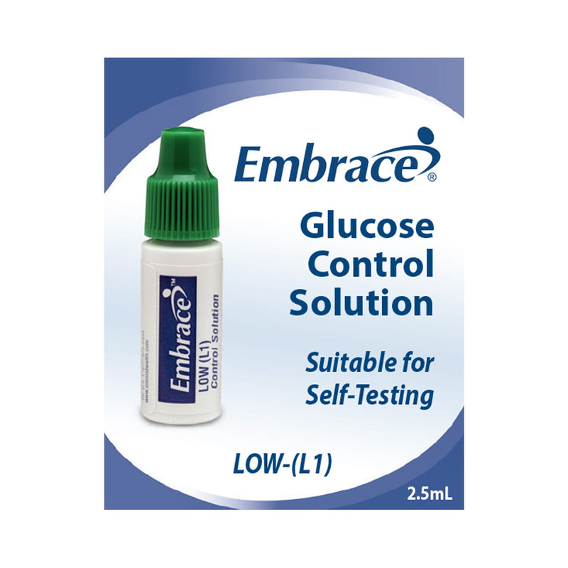 Embrace Blood Glucose Control Solution, Low, Omnis Health APX02AB0310, 1 Count