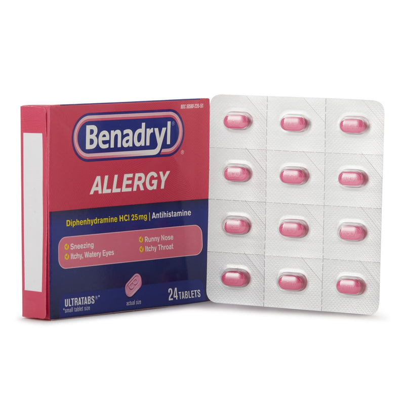 Benadryl Diphenhydramine Allergy Relief, J & J Sales 50580022651, 24 Count