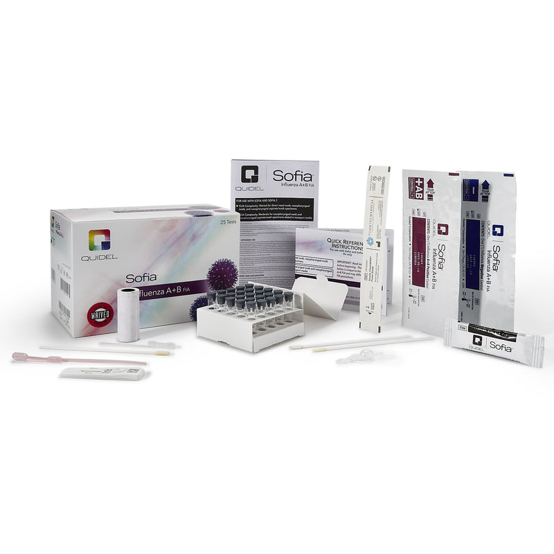 Sofia Influenza A+B FIA Fluorescence Immunoassay (FIA) Rapid Test Kit, Quidel 20218, 25 Count