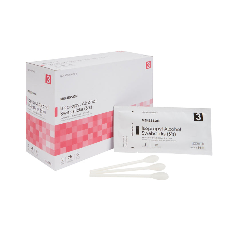 McKesson Impregnated Swabstick, 70% Isopropyl Alcohol, McKesson Brand 988, 1 Count