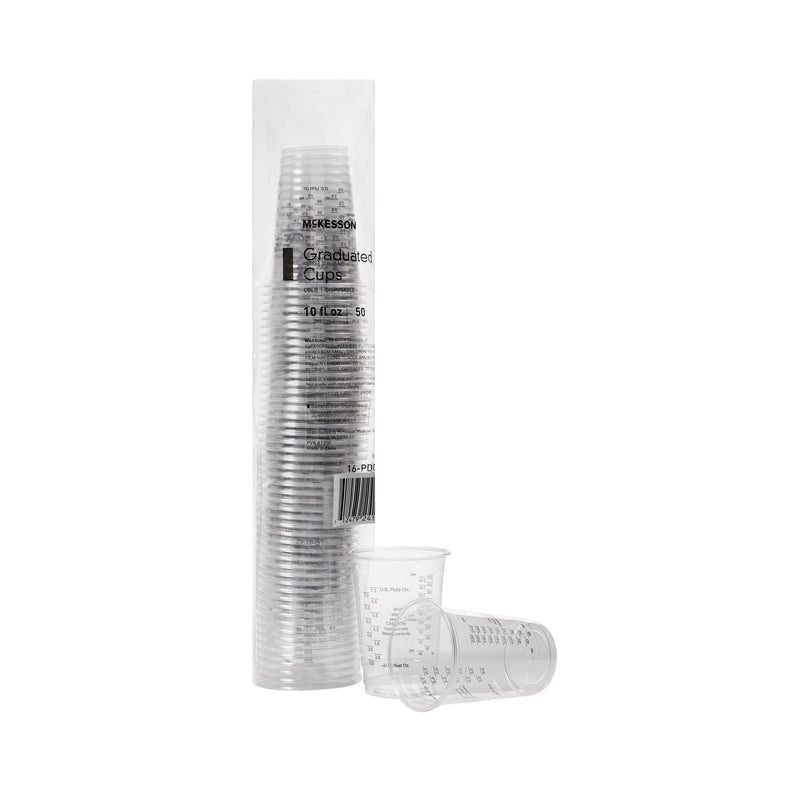 McKesson Graduated Polyethylene Terephthalate Drinking Cup, 10 oz., Clear, McKesson Brand 16-PDC10G, 50 Count