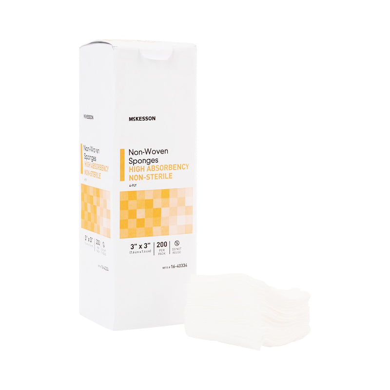 McKesson NonSterile Nonwoven Sponge, 3 x 3 Inch, McKesson Brand 16-40334, 20 Count