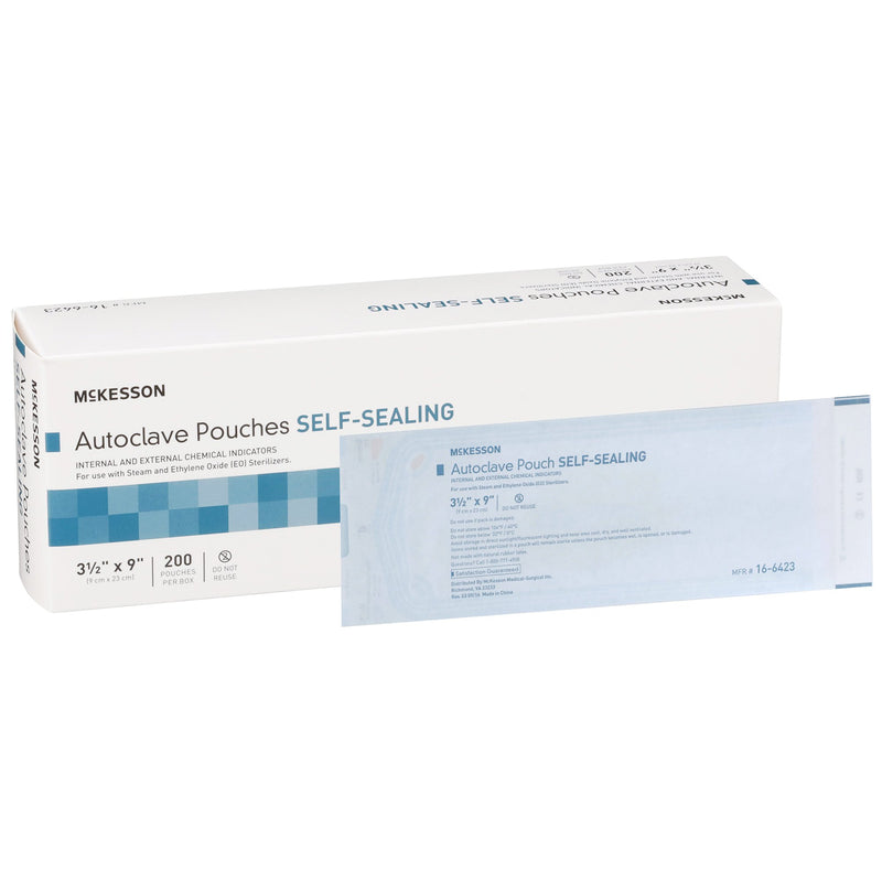McKesson Sterilization Pouch, 3½ x 9 Inch, McKesson Brand 16-6423, 200 Count