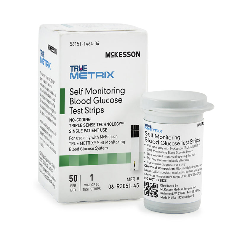 McKesson TRUE METRIX Blood Glucose Test Strips, McKesson Brand 06-R3051-45, 1200 Count