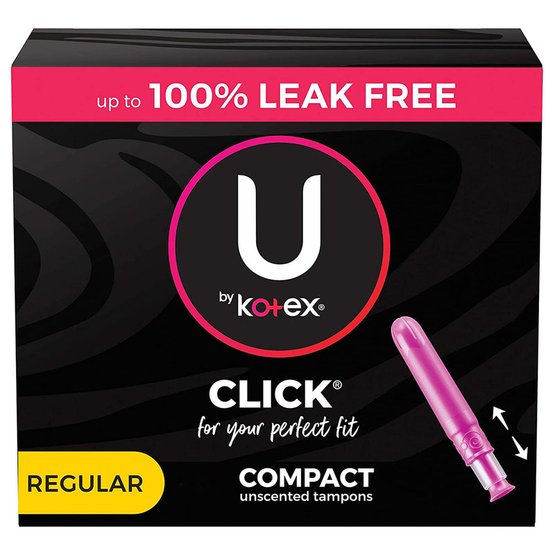 U By Kotex Click Compact Tampons, Regular, Kimberly Clark 53445, 16 Count