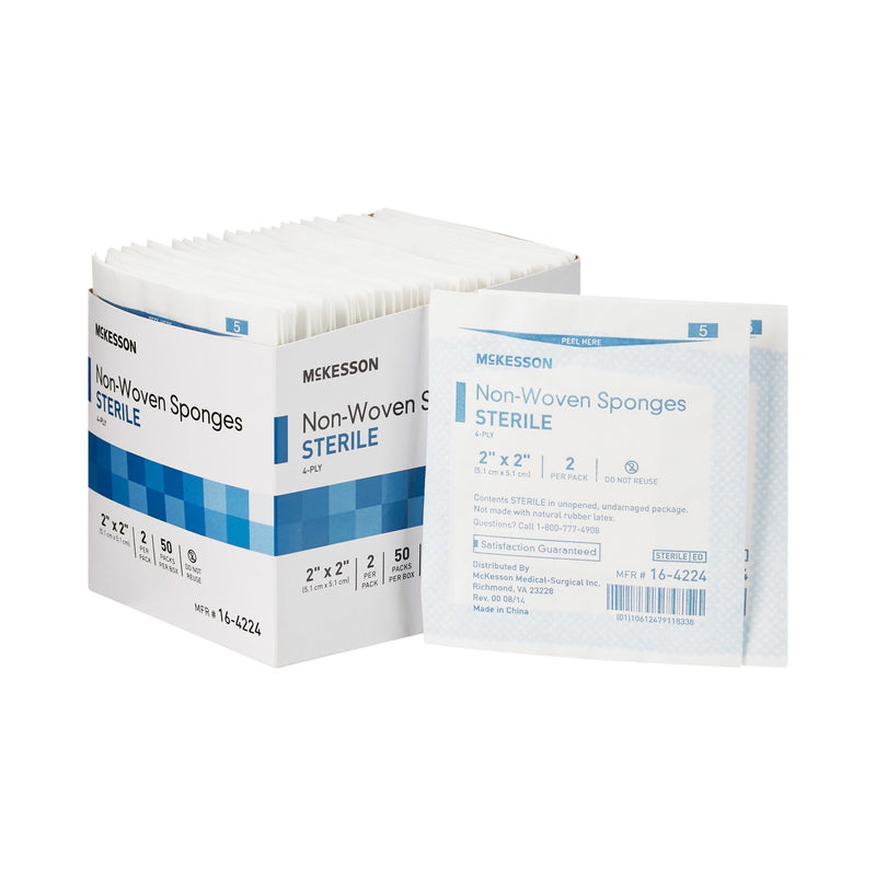 McKesson Sterile Nonwoven Sponge, 2 x 2 Inch, McKesson Brand 16-4224, 1 Count