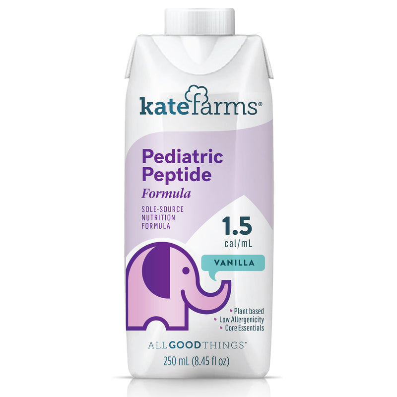 Kate Farms Pediatric Peptide 1.5 Vanilla Pediatric Oral Supplement / Tube Feeding Formula, 8.5 oz. Carton, Kate Farms 851823006201, 12 Count