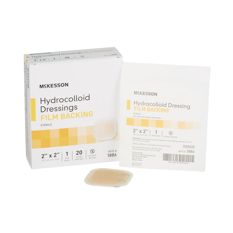 McKesson Hydrocolloid Dressing, 2 x 2 Inch, McKesson Brand 1886, 400 Count