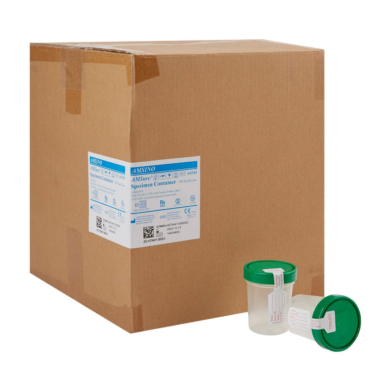 AMSure Specimen Container, Amsino International AS341, 100 Count