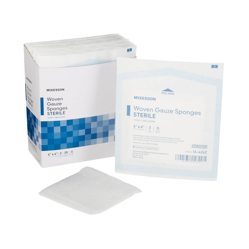McKesson Sterile Gauze Sponge, 4 x 4 Inch, McKesson Brand 16-4242, 1 Count